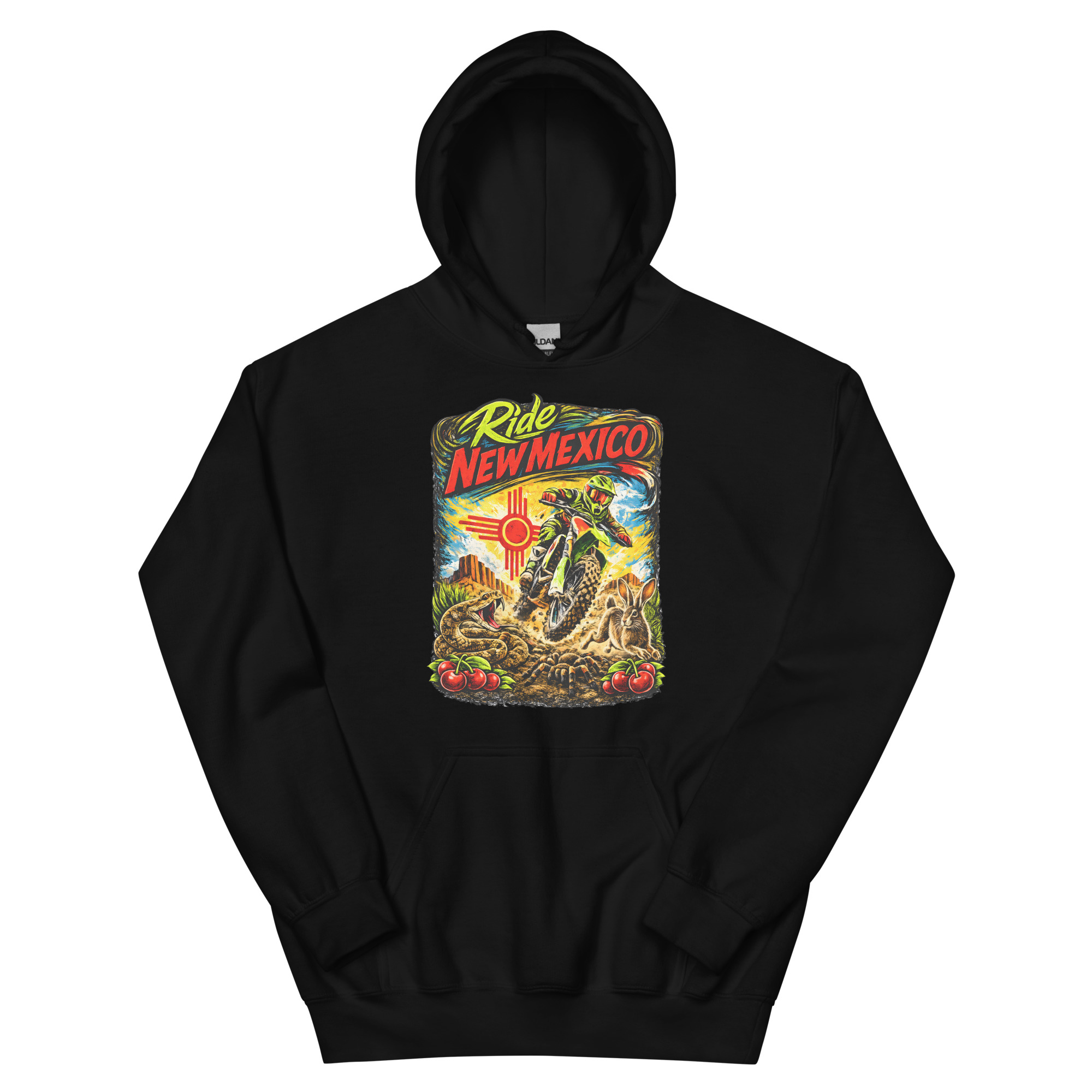 Chokecherry- Ride New Mexico Motocross Hoodie- Unisex Hoodie - Image 3