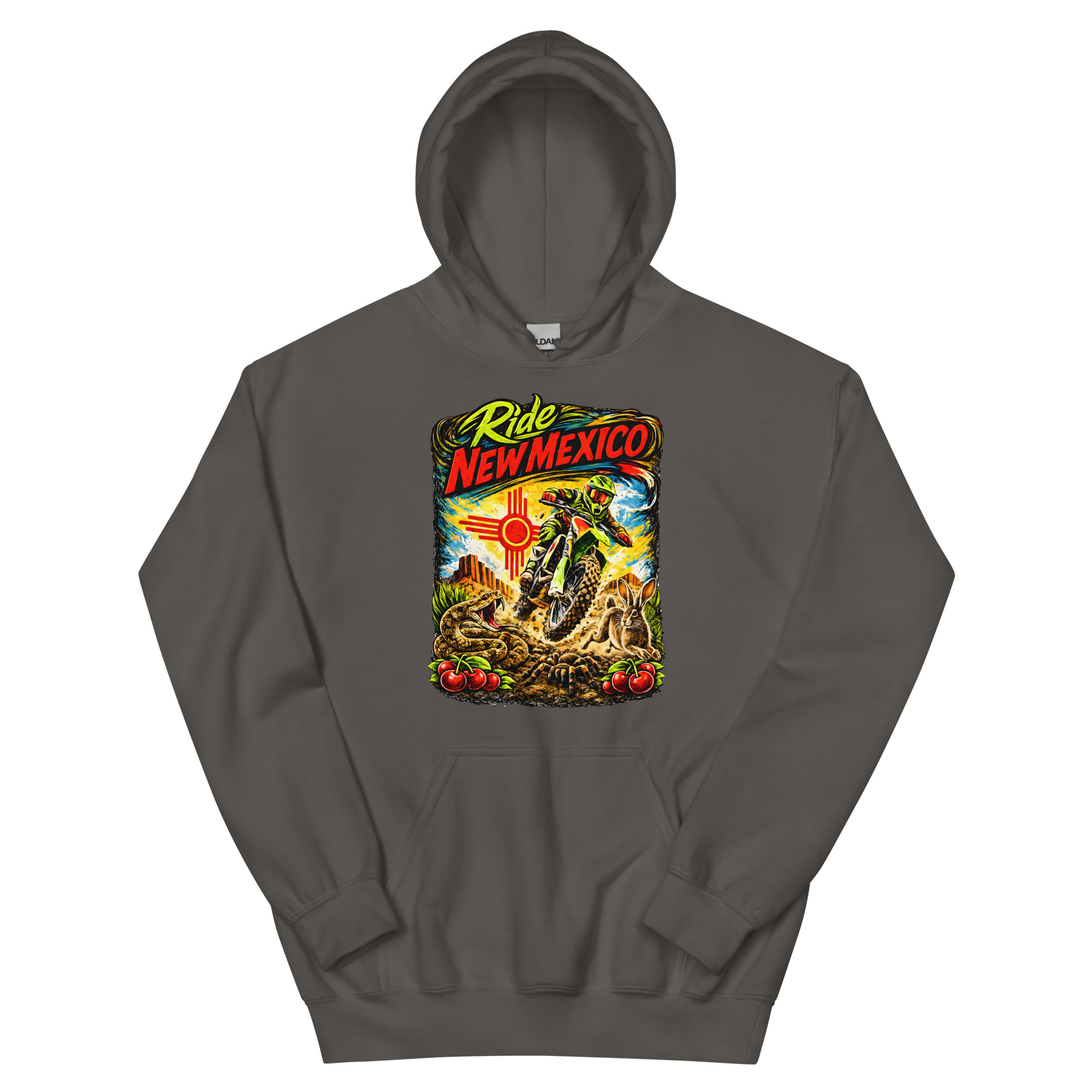 Chokecherry- Ride New Mexico Motocross Hoodie- Unisex Hoodie - Image 8
