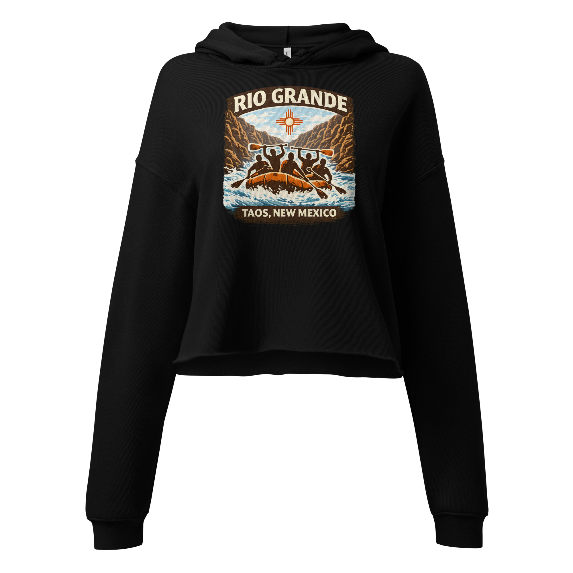 Rafting Rio Grande Taos, New Mexico - Crop Hoodie - Image 2
