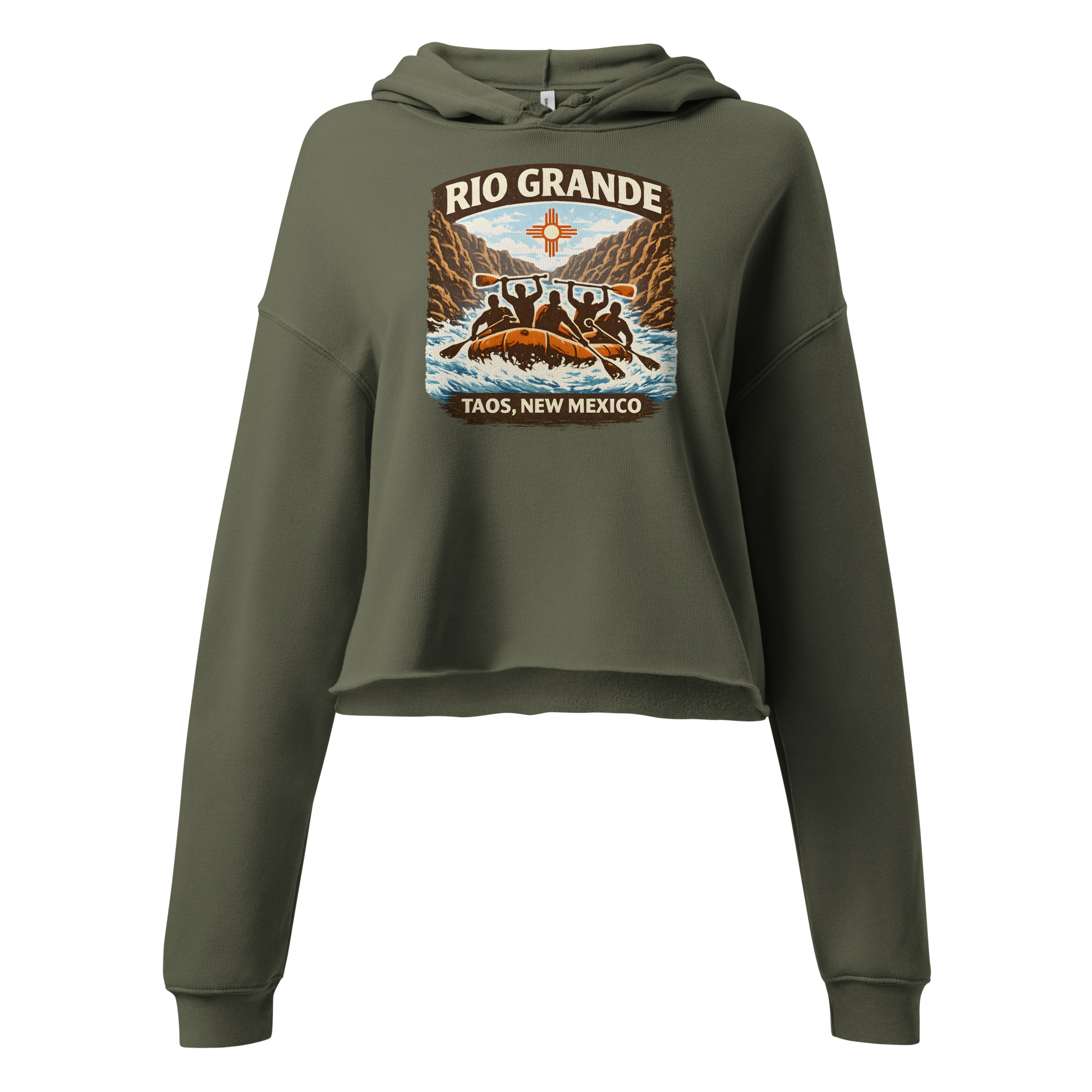 Rafting Rio Grande Taos, New Mexico - Crop Hoodie - Image 3