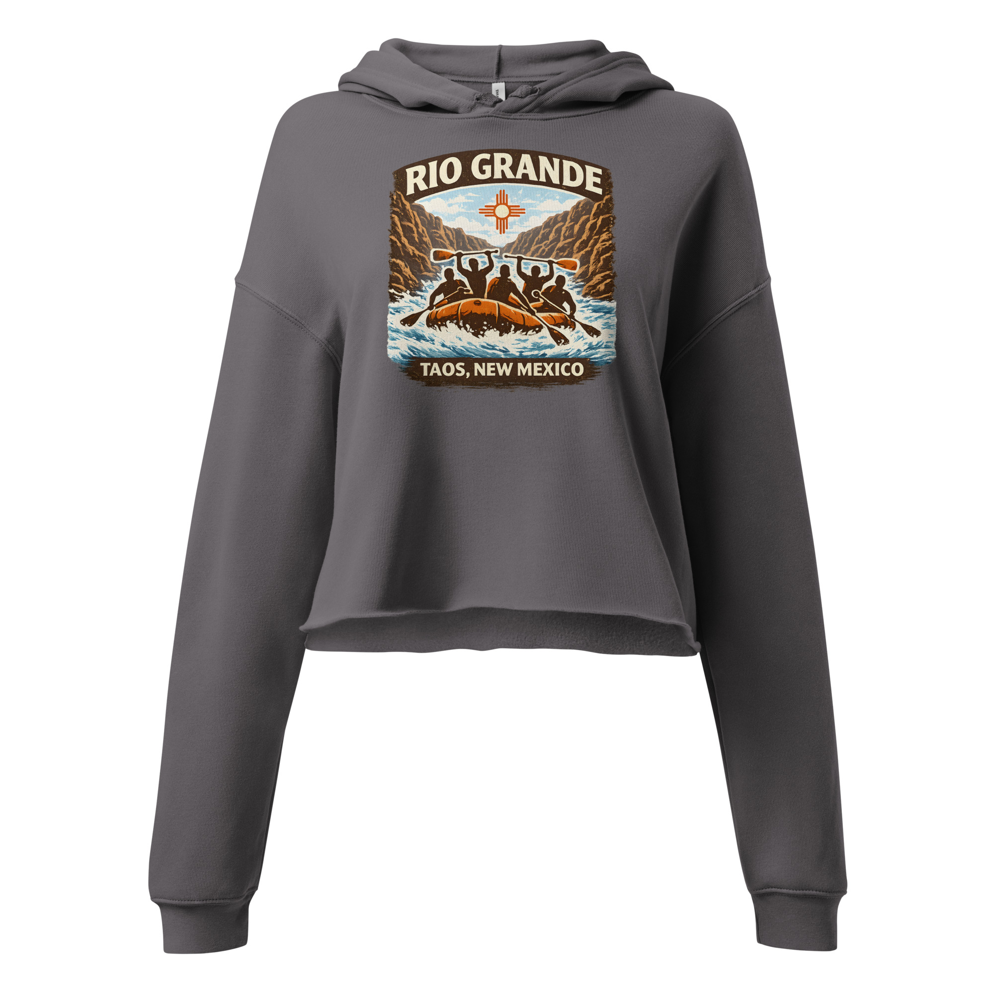 Rafting Rio Grande Taos, New Mexico - Crop Hoodie - Image 4