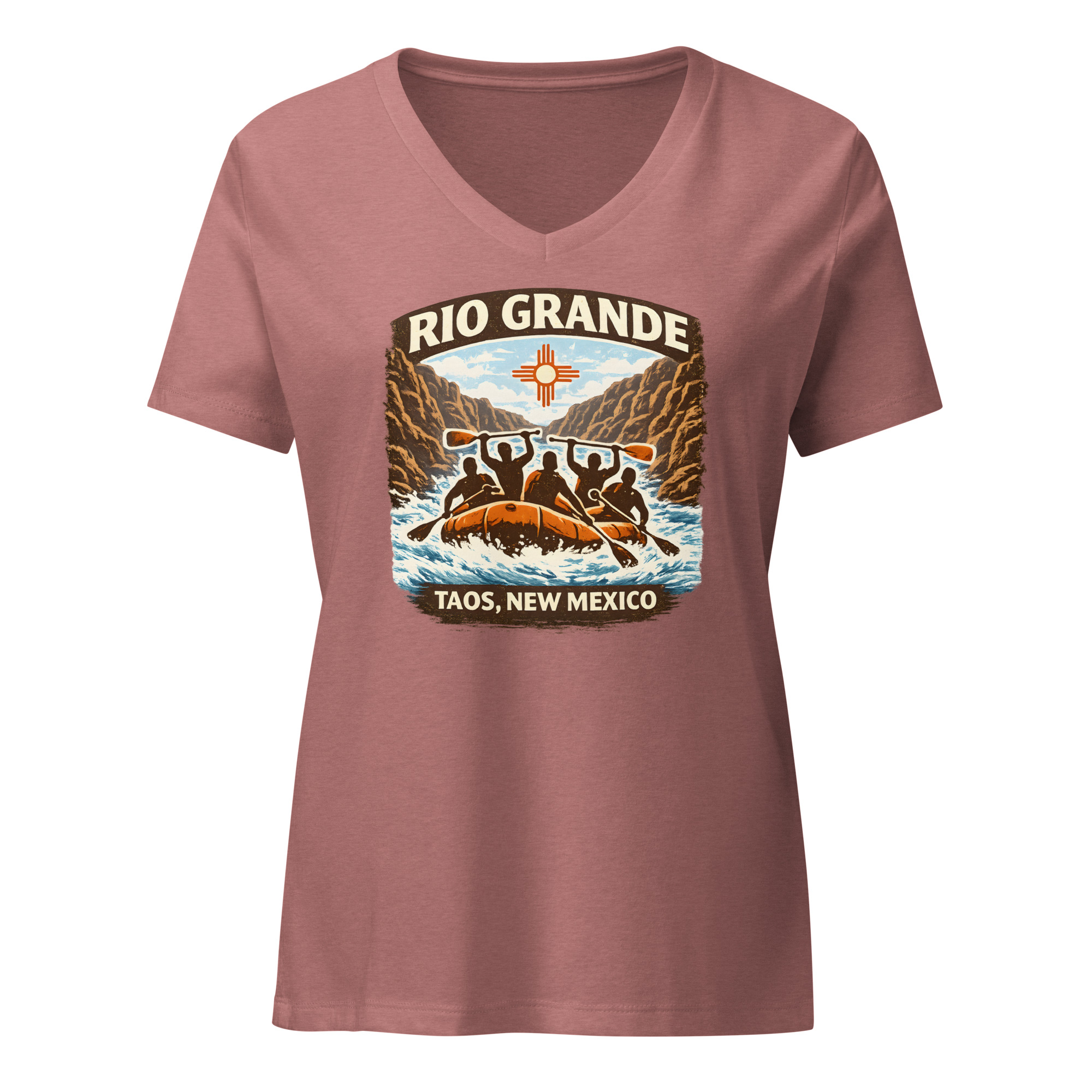 Rafting, Rio Grande, Taos, New Mexico -Women’s relaxed v-neck t-shirt