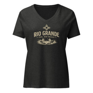 Rio Grande Taos, New Mexico Women’s relaxed v-neck t-shirt AVAILABLE IN MULTIPLE COLORS —TAP to CHOOSE COLOR