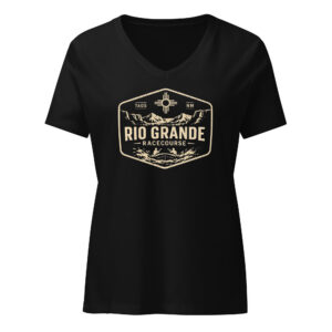 A Rio Grande Racecourse Women’s relaxed v-neck t-shirt AVAILABLE IN MULTIPLE COLORS —TAP to CHOOSE COLOR
