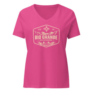 A Rio Grande Racecourse Women’s relaxed v-neck t-shirt AVAILABLE IN MULTIPLE COLORS —TAP to CHOOSE COLOR