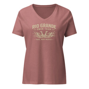 Rio Grande Swim Team Taos, New Mexico Women’s relaxed v-neck t-shirt AVAILABLE IN MULTIPLE COLORS —TAP to CHOOSE COLOR