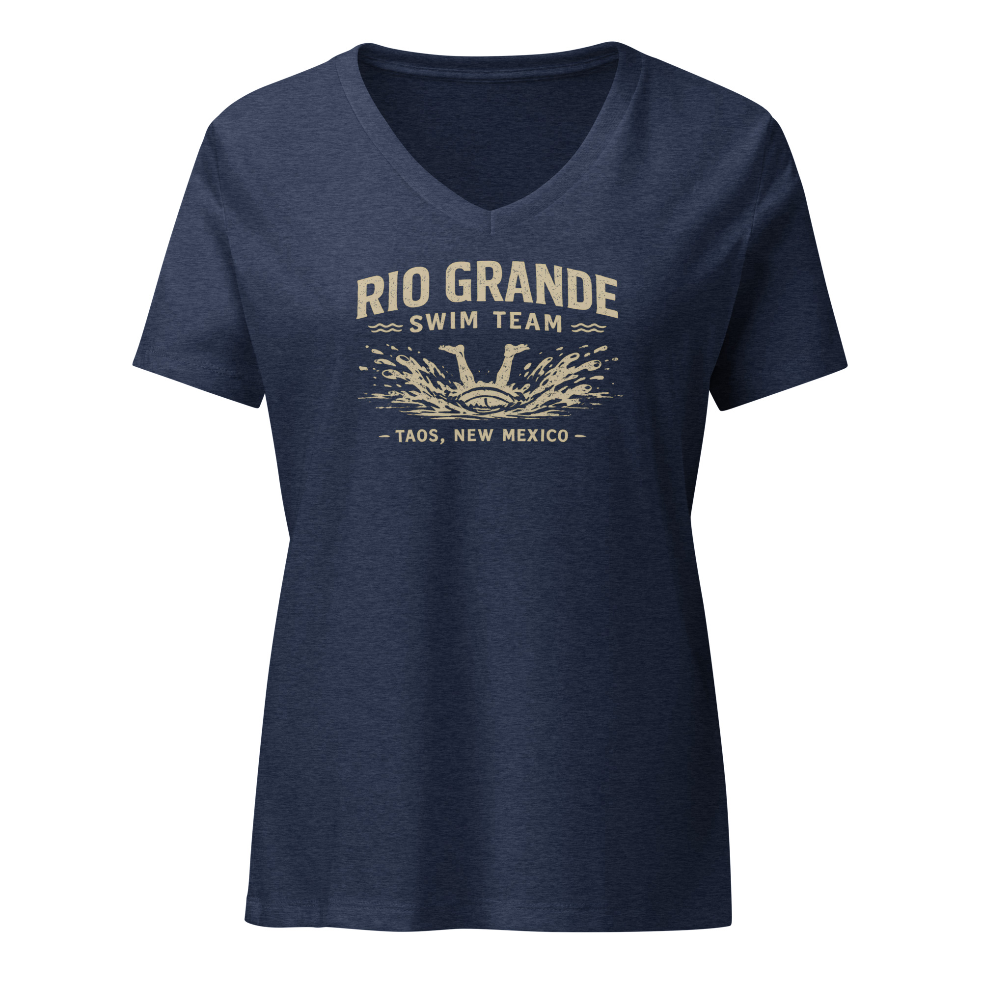 Rio Grande Swim Team Taos, New Mexico Women’s relaxed v-neck t-shirt AVAILABLE IN MULTIPLE COLORS —TAP to CHOOSE COLOR - Image 3