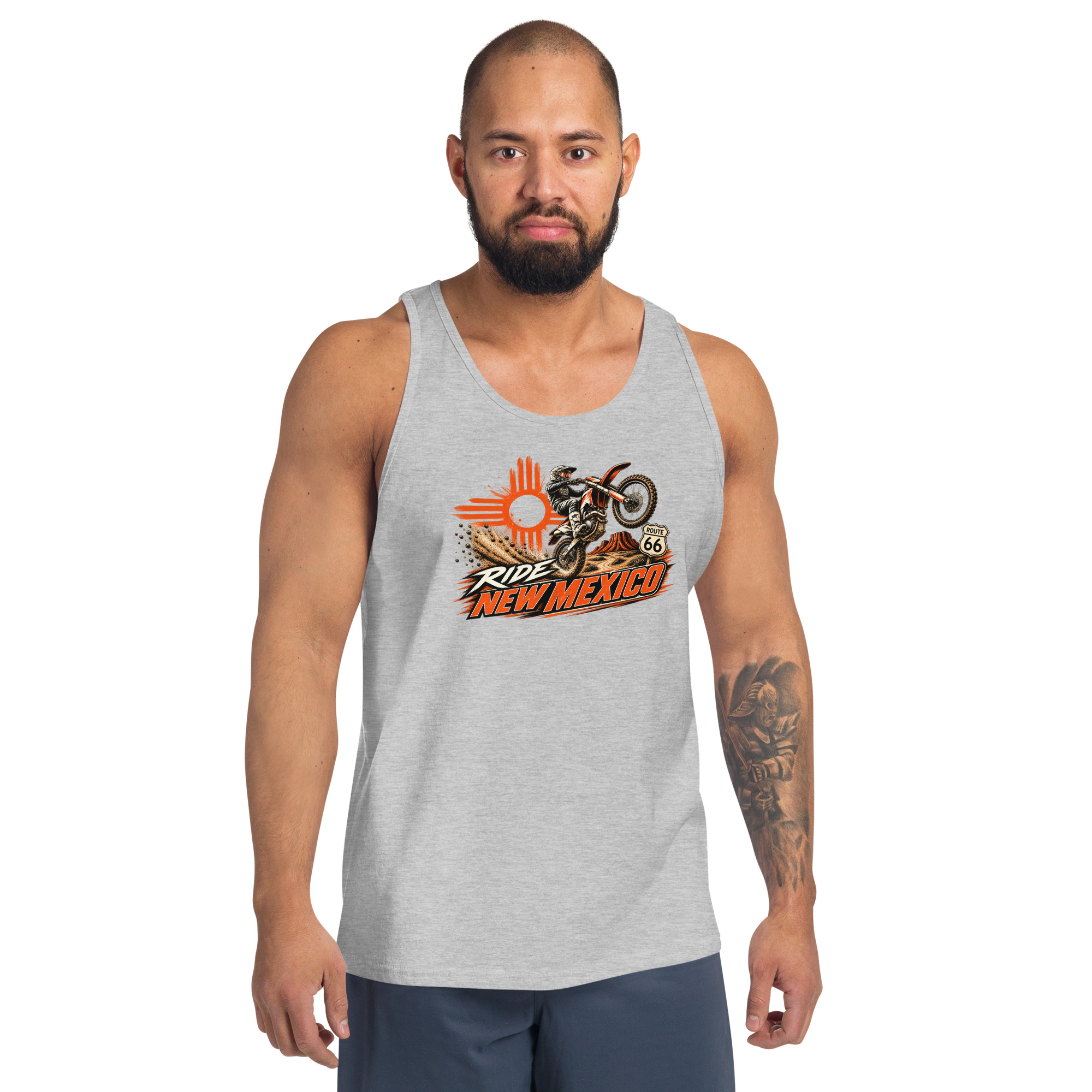 Ride New Mexico Route 66 Desert Challenge Unisex Tank Top— AVAILABLE IN MULTIPLE COLORS —TAP to CHOOSE COLOR - Image 11