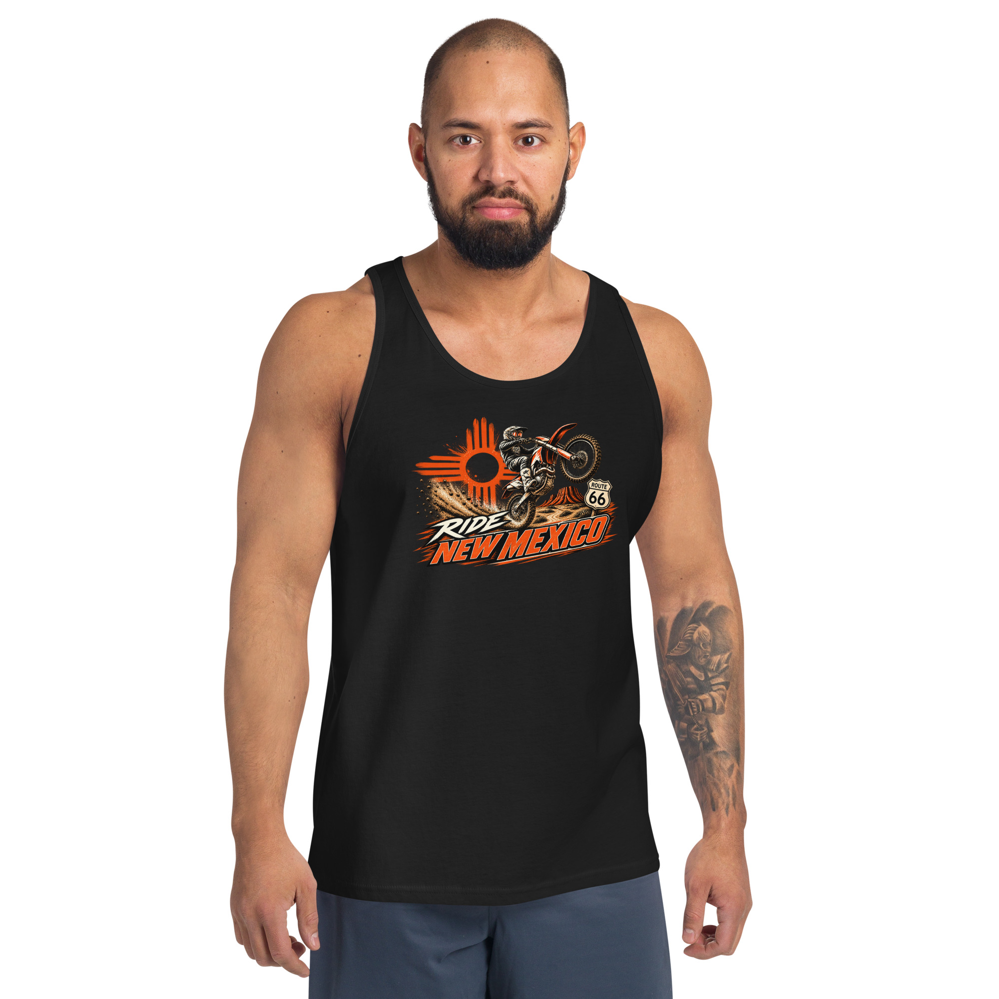 Ride New Mexico Route 66 Desert Challenge Unisex Tank Top— AVAILABLE IN MULTIPLE COLORS —TAP to CHOOSE COLOR - Image 7