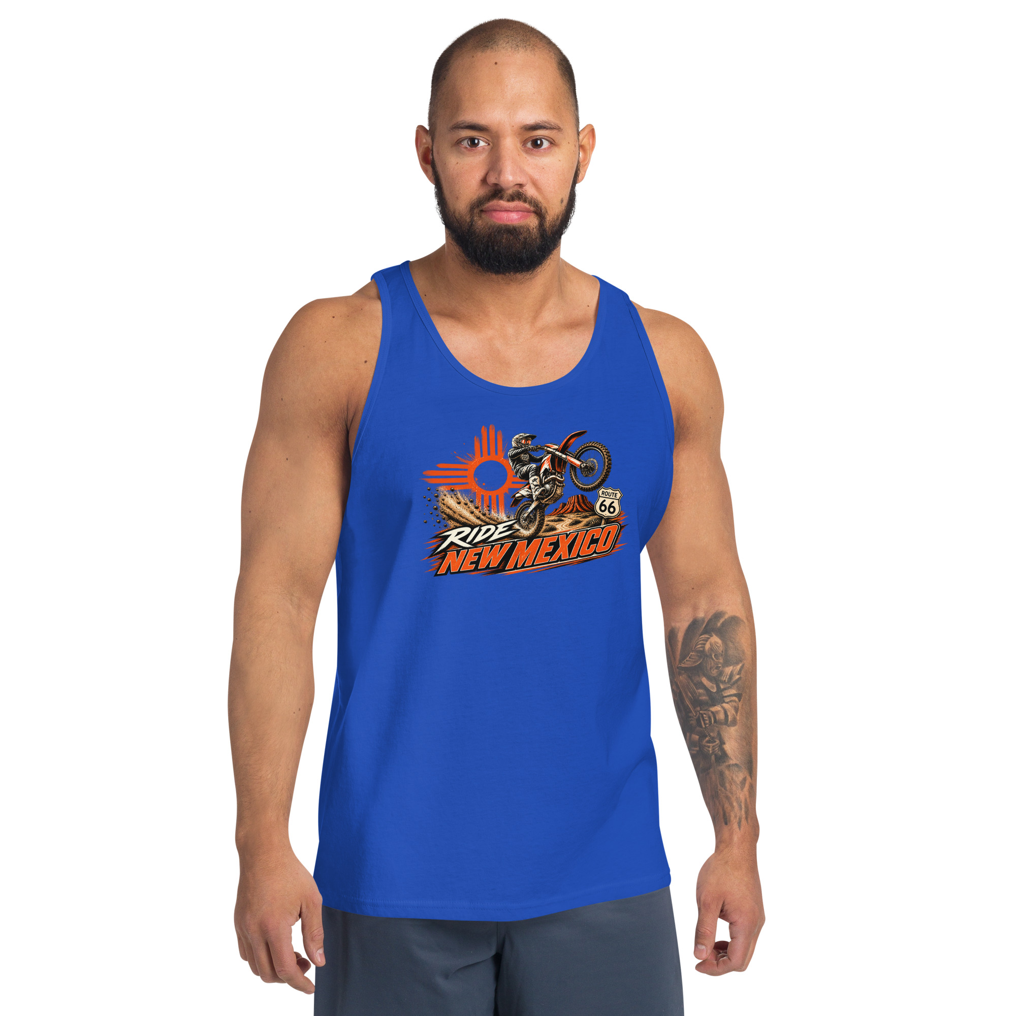 Ride New Mexico Route 66 Desert Challenge Unisex Tank Top— AVAILABLE IN MULTIPLE COLORS —TAP to CHOOSE COLOR - Image 10